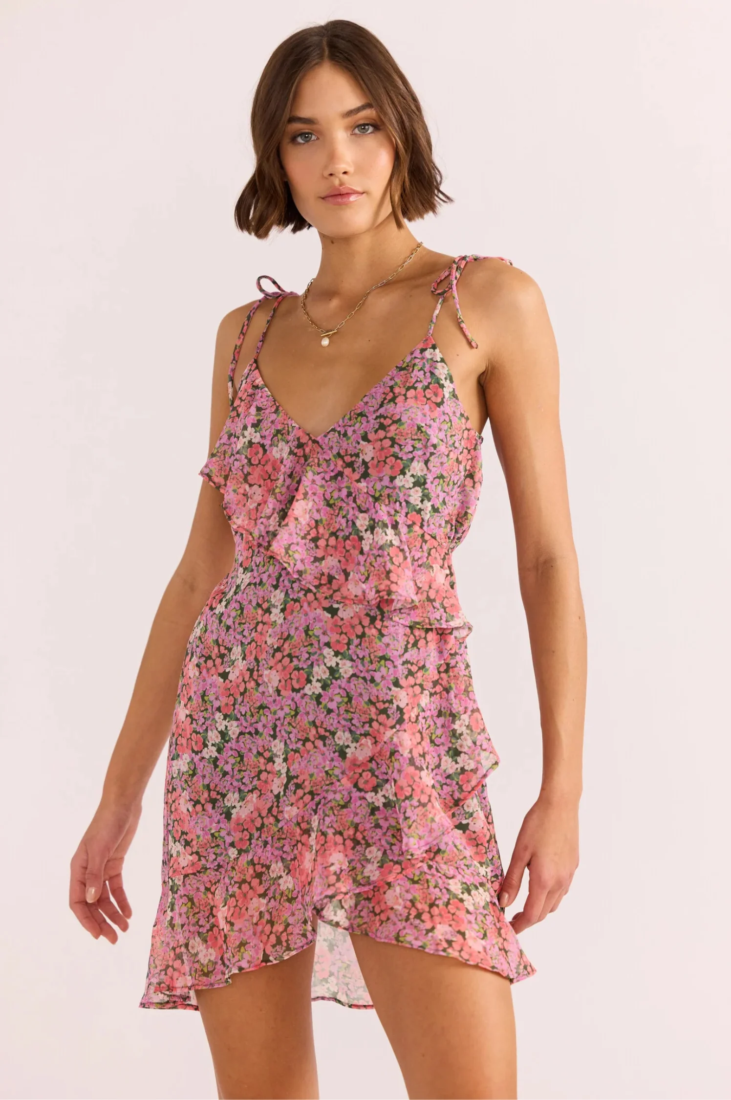 Amelia Ruffle Mini Dress - Intensery