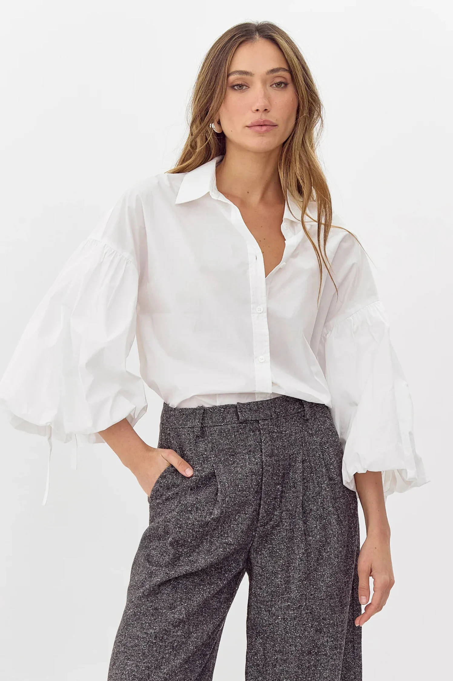 Brianna Balloon Sleeve Shirt - Intensery