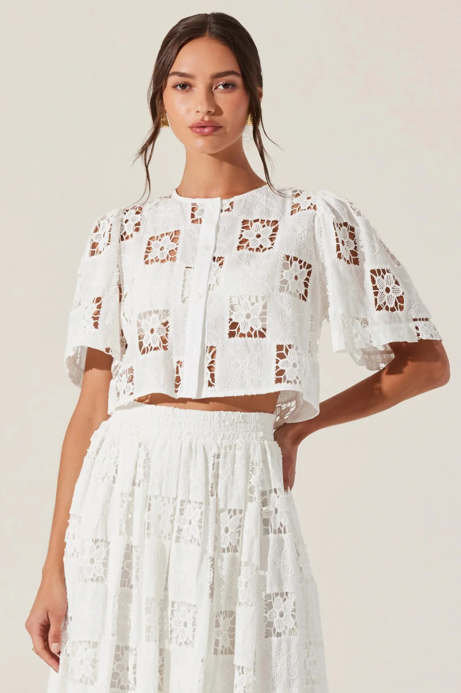 Andolina Crochet Lace Crop Top - Intensery