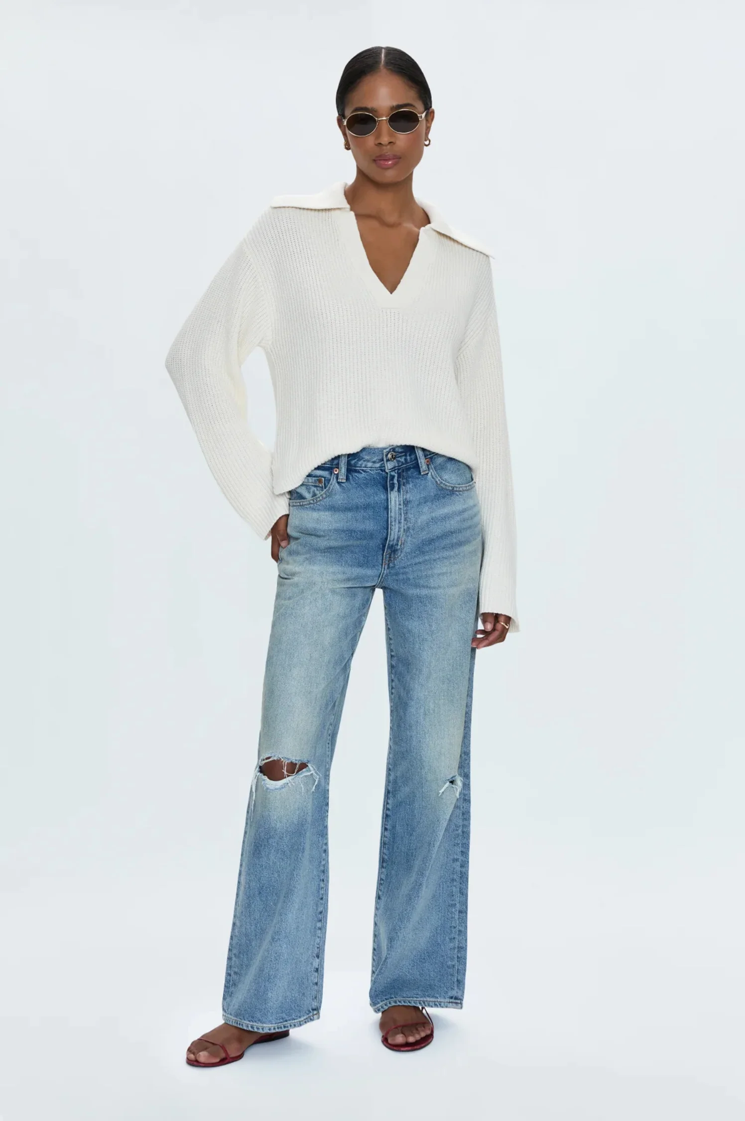 Hendrix High Rise Relaxed Jean - Apprentice Distressed - Intensery