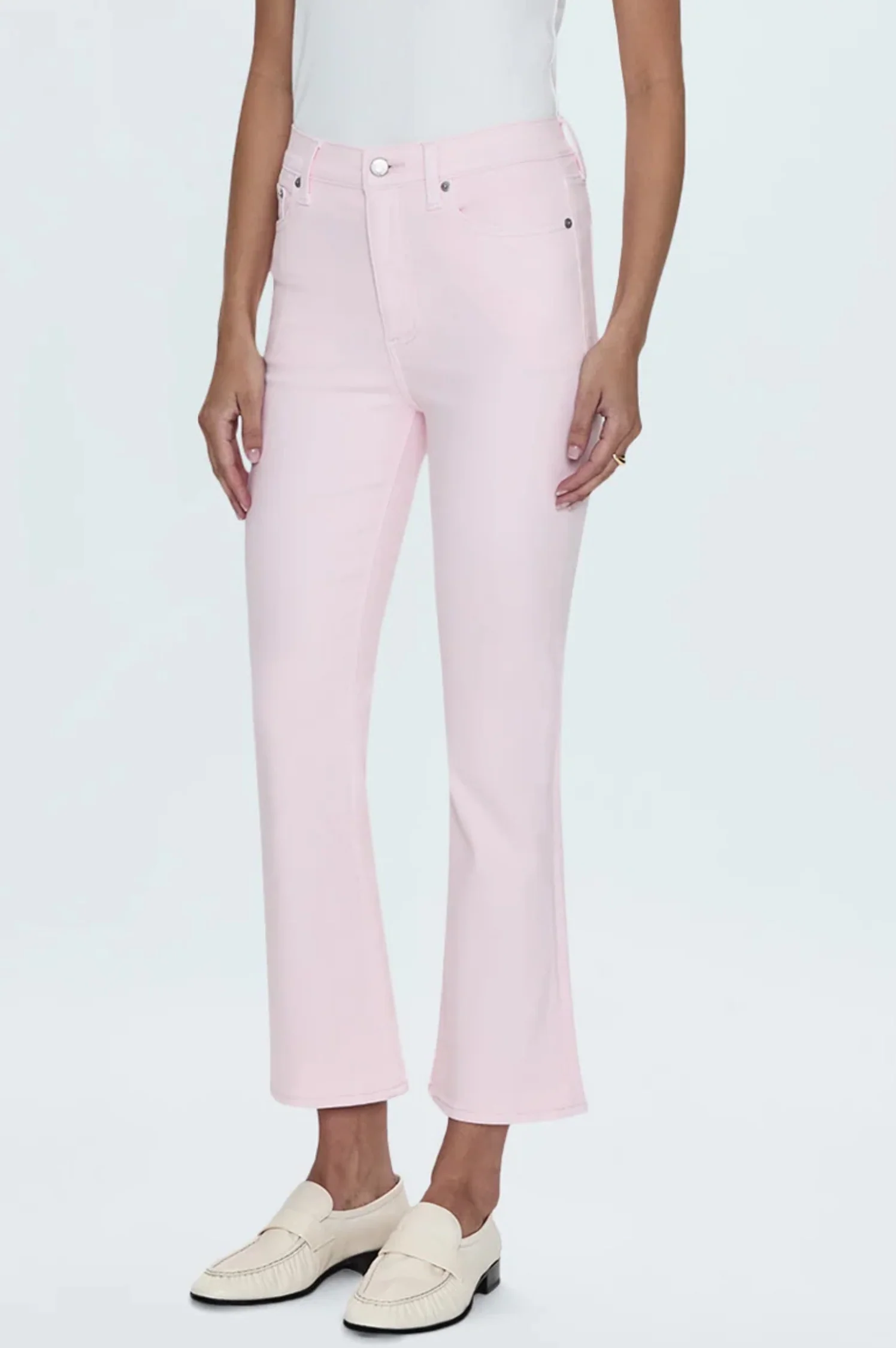 Lennon High Rise Cropped Boot - Blush - Intensery