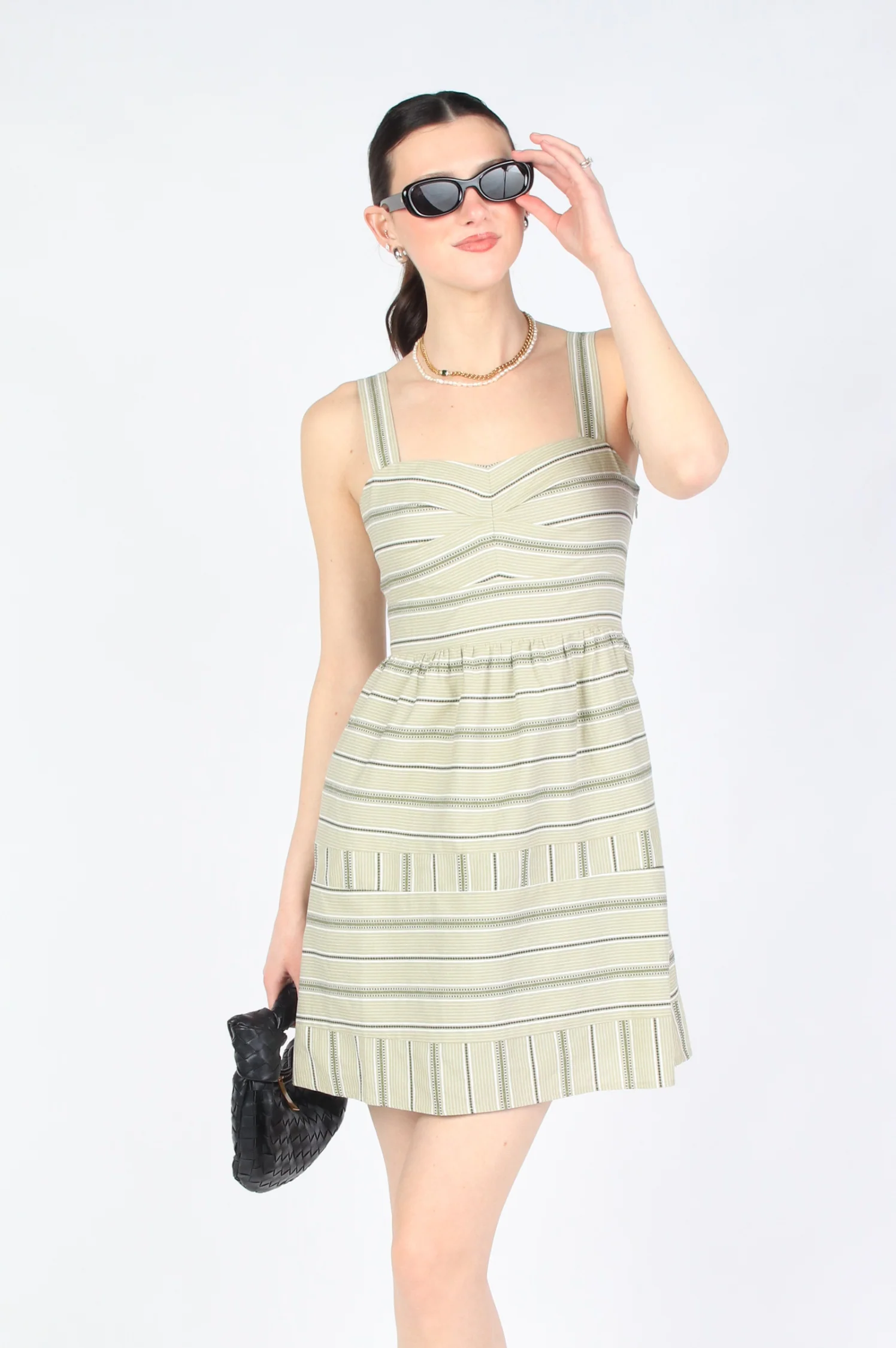 Elia Stripe Cotton Mini Dress - Intensery
