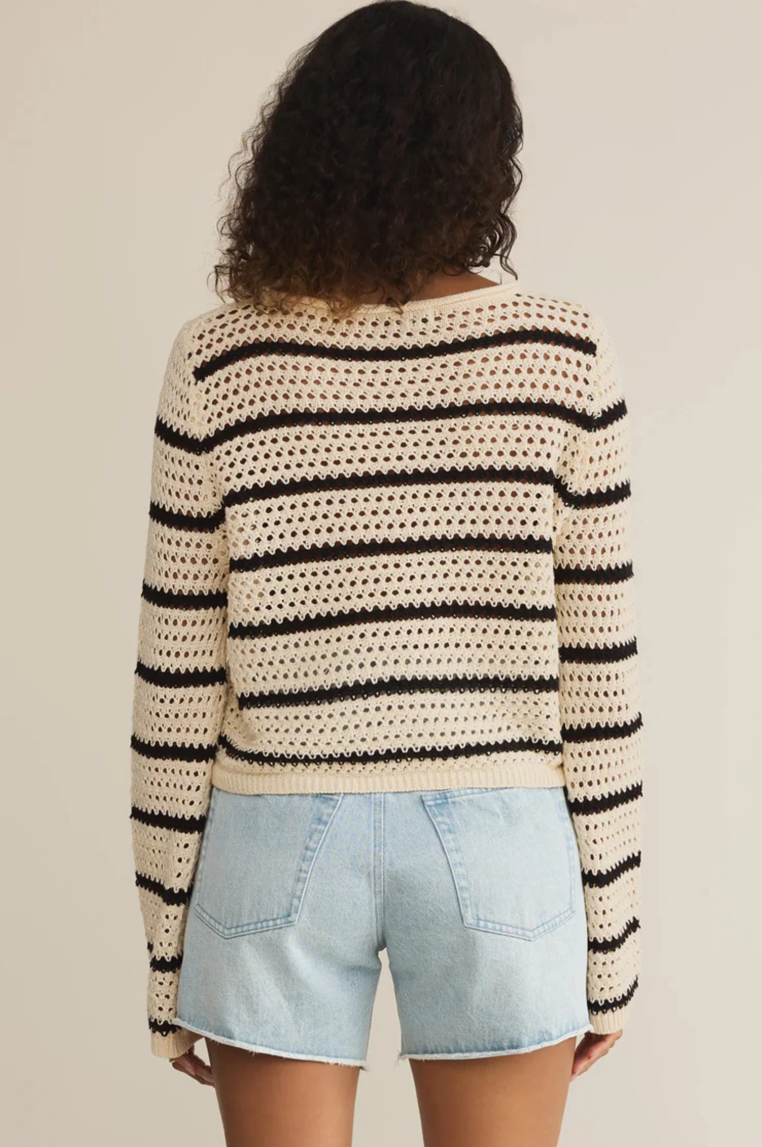 Kit Stripe Crochet Sweater - Intensery